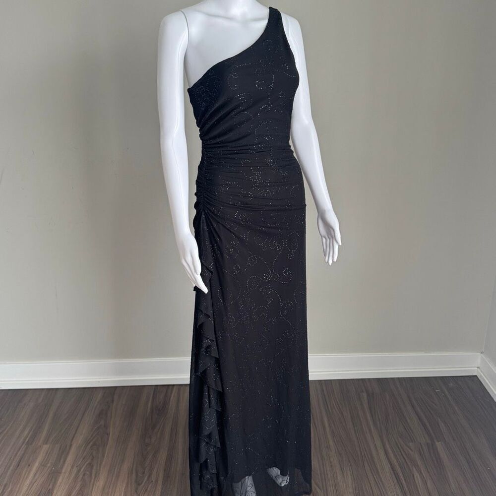 VTG Y2K City Triangles Fairy Core Whimsigoth Black Mesh Dress